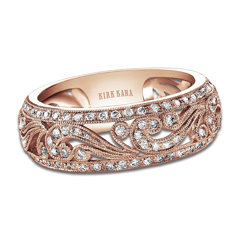 Main Image 1 of Kirk Kara Diamond Scroll Ring 3/8 ct tw 14K Rose Gold