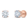 Thumbnail Image 1 of Round-Cut Lab-Created Diamond Solitaire Stud Earrings 1 ct tw 14K Rose Gold (F/SI2)