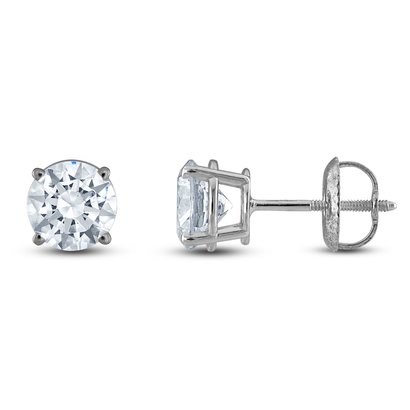 Main Image 1 of Round-Cut Diamond Solitaire Stud Earrings 3 ct tw 14K White Gold (I/I2)