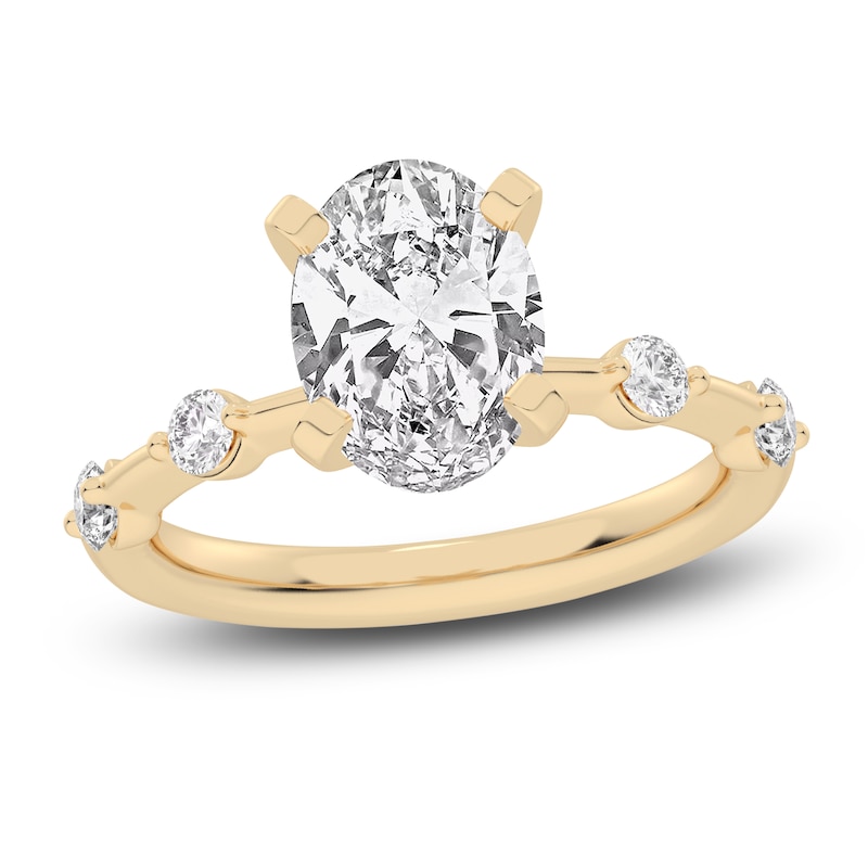 Lab-Created Diamond Oval-Cut Engagement Ring 2-1/4 ct tw 14K Yellow Gold