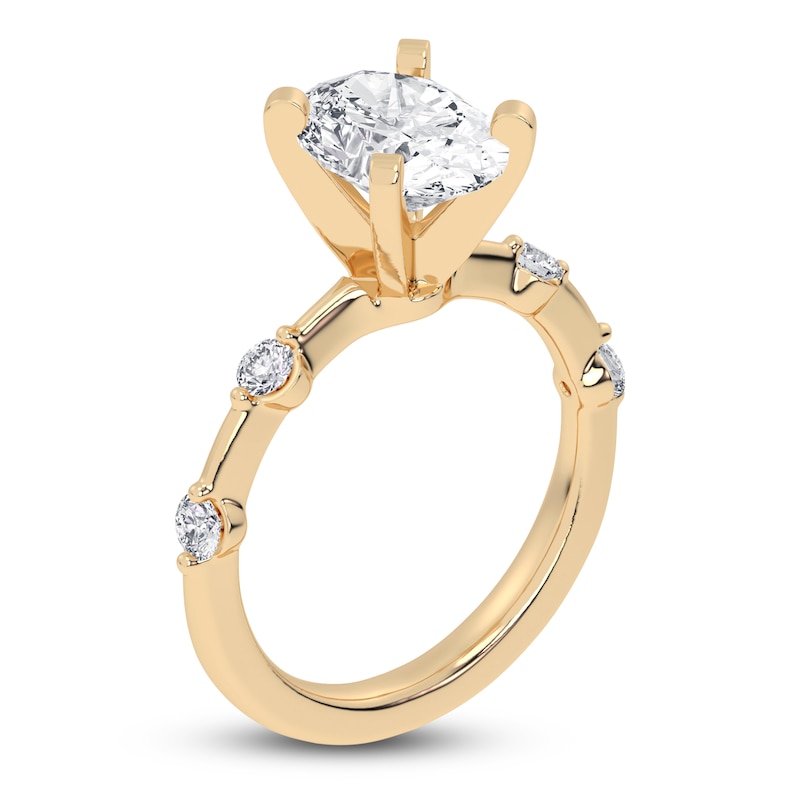 Lab-Created Diamond Oval-Cut Engagement Ring 2-1/4 ct tw 14K Yellow Gold