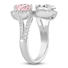 Thumbnail Image 1 of Pear-Shaped Pink & White Lab-Created Diamond Bypass Engagement Ring 4-3/4 ct tw 14K White Gold