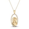 Thumbnail Image 2 of Diamond Our Lady of Guadalupe Oval Frame Necklace 1/3 ct tw 10K Yellow Gold 18&quot;