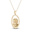 Thumbnail Image 3 of Diamond Our Lady of Guadalupe Oval Frame Necklace 1/3 ct tw 10K Yellow Gold 18&quot;