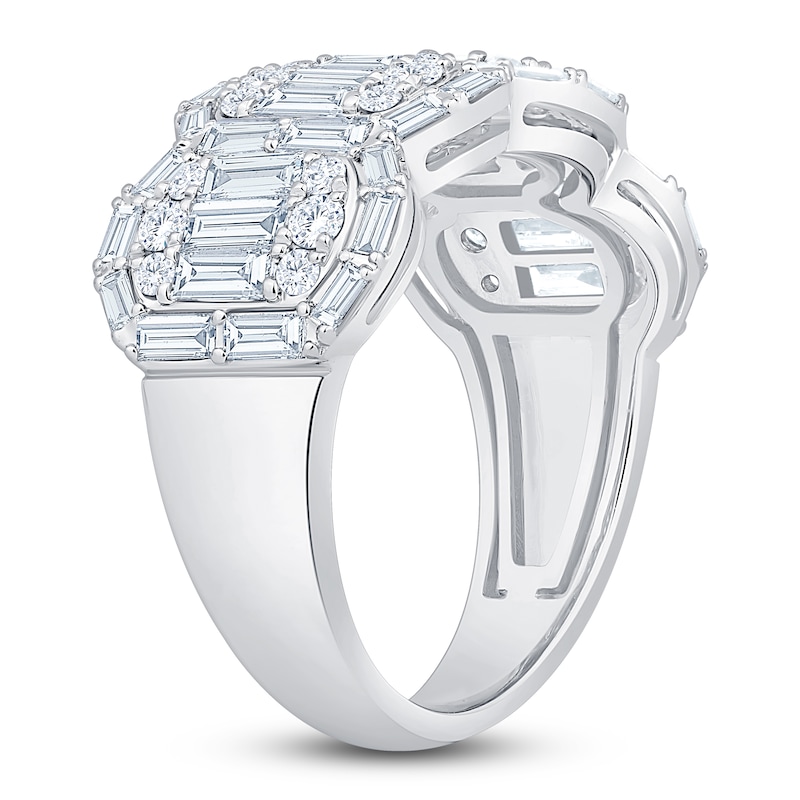 Main Image 2 of Baguette & Round-Cut Multi-Diamond Fashion Ring 1-3/4 ct tw 14K White Gold