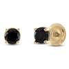 Thumbnail Image 2 of Round-Cut Black Diamond Solitaire Stud Earrings 1/4 ct tw 14K Yellow Gold