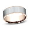 Thumbnail Image 1 of Men's Knurled Comfort-Fit Wedding Band 8mm 14K Two-Tone Gold