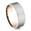 Thumbnail Image 2 of Men's Knurled Comfort-Fit Wedding Band 8mm 14K Two-Tone Gold