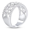 Thumbnail Image 1 of Certified Diamond Marquise & Round-Cut Flower Anniversary Ring 1-1/2 ct tw 14K White Gold