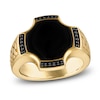 Thumbnail Image 1 of 1933 by Esquire Men's Black Onyx & Black Diamond Ring 1/8 ct tw 14K Yellow Gold-Plated Sterling Silver