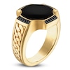 Thumbnail Image 2 of 1933 by Esquire Men's Black Onyx & Black Diamond Ring 1/8 ct tw 14K Yellow Gold-Plated Sterling Silver