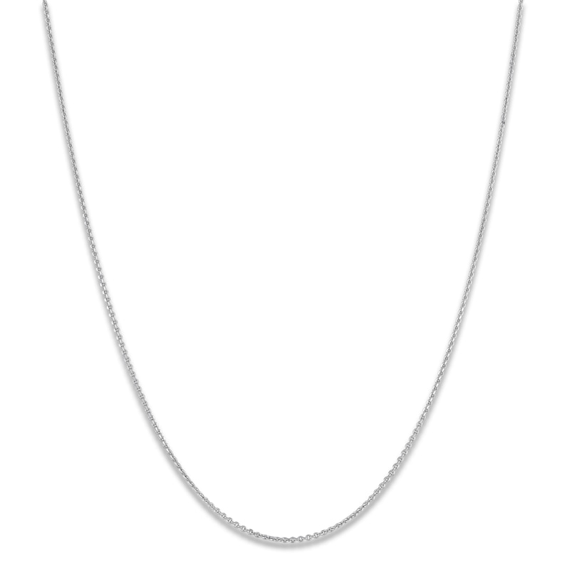 Solid Adjustable Diamond-Cut Cable Chain Necklace 1.4mm Sterling Silver 24"