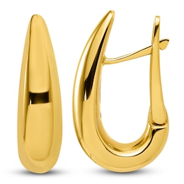 Blue Nile X Jared Tapered Teardrop Hoop Earrings 14K Yellow Gold