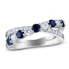 Thumbnail Image 1 of Blue Nile X Jared Natural Blue Sapphire & Diamond Crossover Ring 5/8 ct tw 14K White Gold