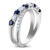 Thumbnail Image 2 of Blue Nile X Jared Natural Blue Sapphire & Diamond Crossover Ring 5/8 ct tw 14K White Gold