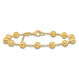 Blue Nile X Jared Bead Station Bracelet 14K Yellow Gold 7.5&quot;