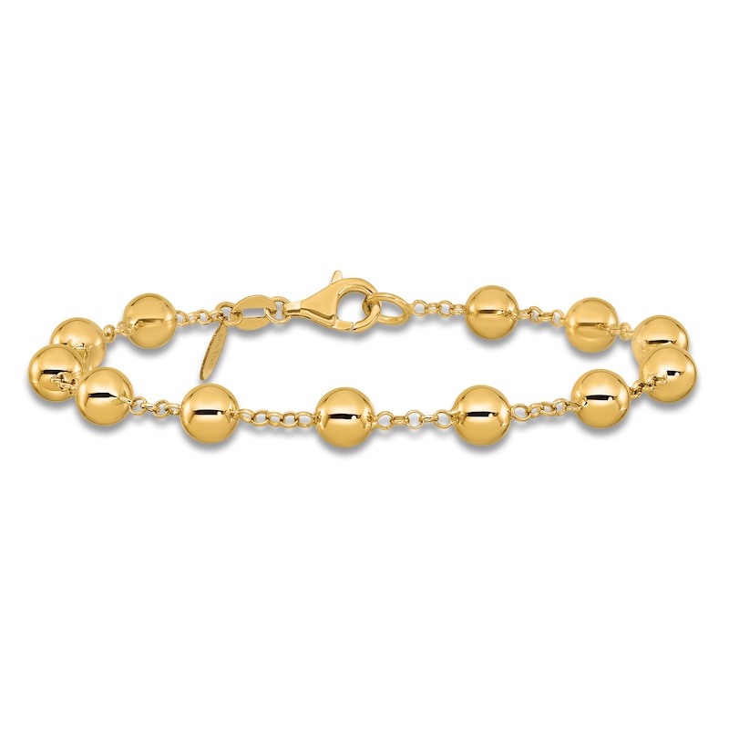 Blue Nile X Jared Bead Station Bracelet 14K Yellow Gold 7.5"