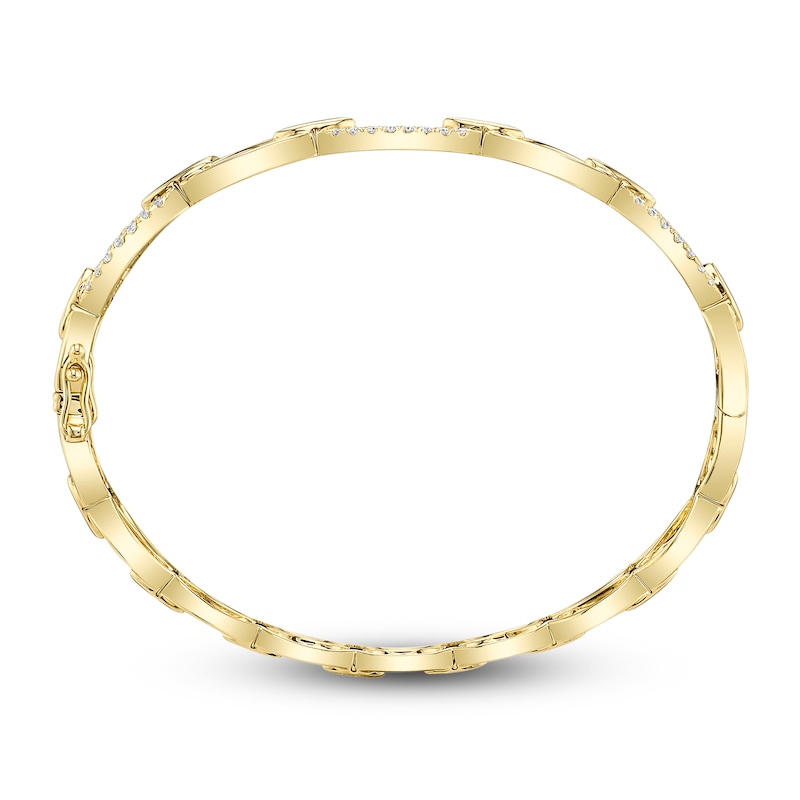 Main Image 2 of Shy Creation Diamond Chain Link Bangle Bracelet 1/2 ct tw 14K Yellow Gold SC55012131V2ZM