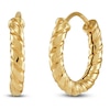 Thumbnail Image 2 of Twist Endless Huggie Hoop Earrings 14K Yellow Gold 8mm