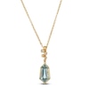 Thumbnail Image 1 of Le Vian Silhouette Elongated Shield-Cut Natural Green Quartz Necklace 1/20 ct tw Diamonds 14K Honey Gold 19&quot;