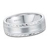 Thumbnail Image 1 of Kirk Kara Men's Engraved Brushed Wedding Band 14K White Gold 7mm