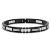 Thumbnail Image 1 of Men's Black Diamond Link Bracelet 1/4 ct tw Stainless Steel & Black Ion Plating