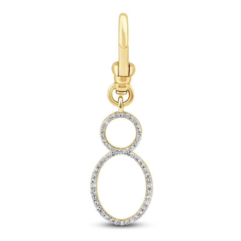 Main Image 1 of Charm'd by Lulu Frost Diamond Number 8 Charm 1/8 ct tw Pavé Round 10K Yellow Gold