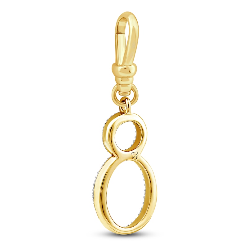 Main Image 2 of Charm'd by Lulu Frost Diamond Number 8 Charm 1/8 ct tw Pavé Round 10K Yellow Gold