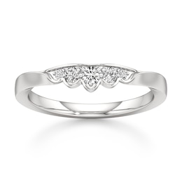 J'Lure Lab-Created Diamond Scalloped Wedding Band 1/6 ct tw 18K White Gold