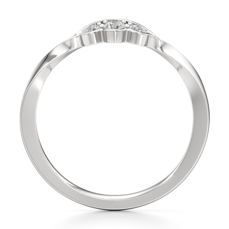 Main Image 2 of J'Lure Lab-Created Diamond Scalloped Wedding Band 1/6 ct tw 18K White Gold