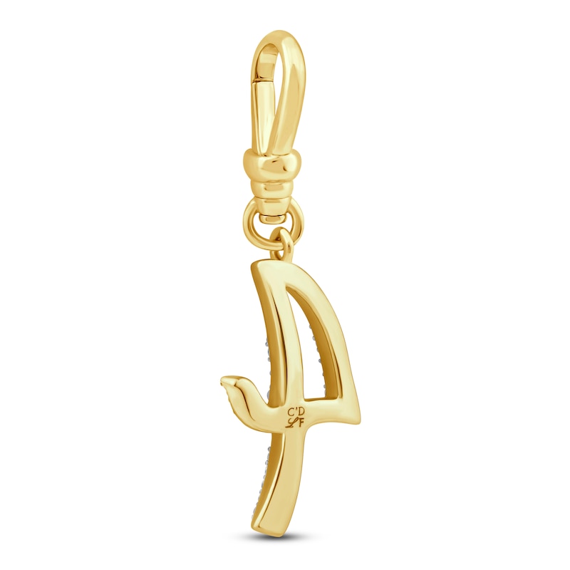 Main Image 2 of Charm'd by Lulu Frost Diamond Number 4 Charm 1/10 ct tw Pavé Round 10K Yellow Gold