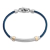 Thumbnail Image 2 of Baraka Men's Cord Bracelet with Diamond Accent Stainless Steel, Dark Blue Ion Plating & 18K Yellow Gold 7.5&quot;