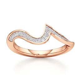 J'Lure Lab-Created Diamond Contour Wedding Band 1/5 ct tw 18K Rose Gold