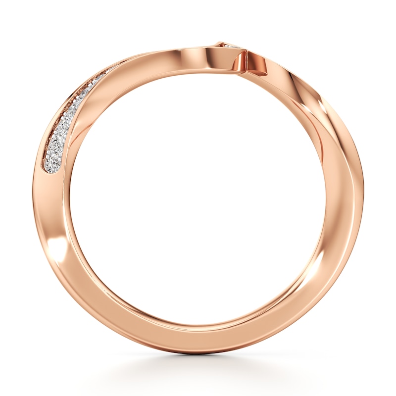 Main Image 2 of J'Lure Lab-Created Diamond Contour Wedding Band 1/5 ct tw 18K Rose Gold