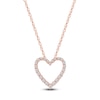 Thumbnail Image 1 of Lab-Created Diamond Graduated Open-Heart Necklace 1/4 ct tw 14K Rose Gold 18&quot;