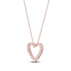 Thumbnail Image 2 of Lab-Created Diamond Graduated Open-Heart Necklace 1/4 ct tw 14K Rose Gold 18&quot;