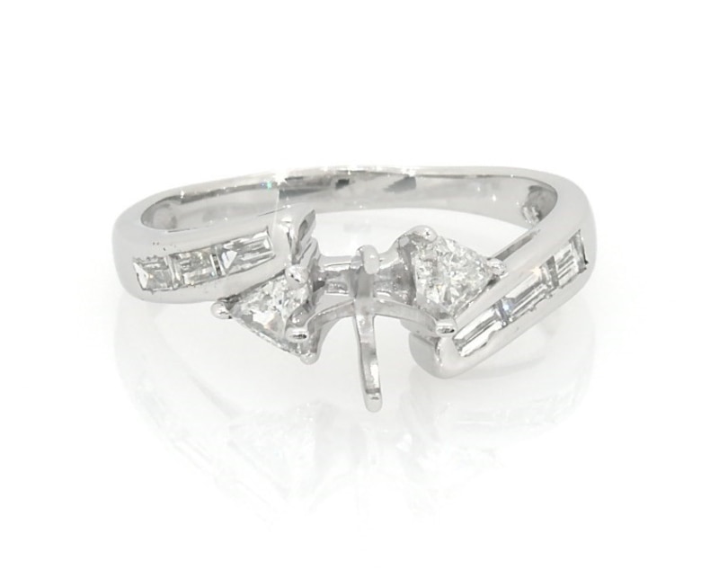 Previously Owned Diamond Bypass Engagement Ring Setting 1/2 ct tw 14K White Gold