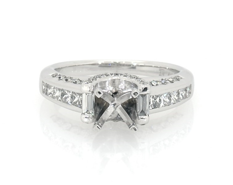 Main Image 1 of Previously Owned Diamond Engagement Ring Setting 3/4 ct tw 14K White Gold