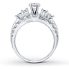 Thumbnail Image 1 of Previously Owned Diamond Ring Setting 2 ct tw Round/Baguette 14K White Gold