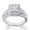 Thumbnail Image 3 of Previously Owned Multi-Stone Diamond Engagement Ring 1-1/2 ct tw Round-cut 14K White Gold