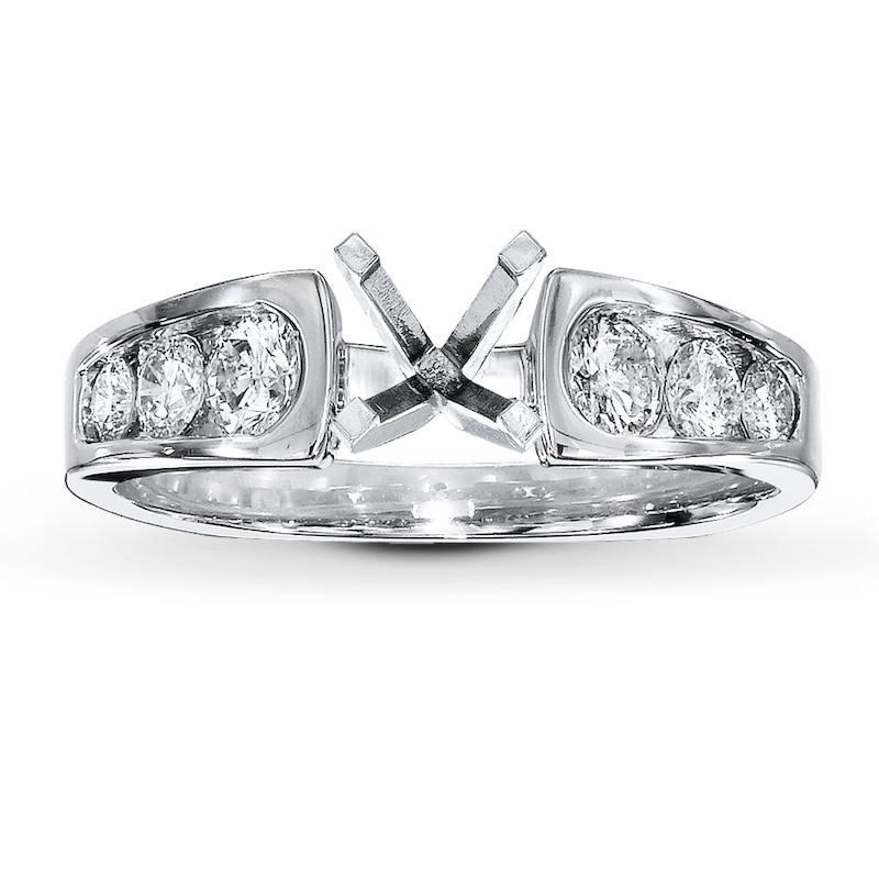 Main Image 1 of Previously Owned Diamond Ring Setting 1/2 ct tw Round-cut 14K White Gold