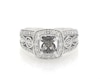 Thumbnail Image 0 of Previously Owned Diamond Cushion Halo Engagement Ring 1/2 ct tw 14K White Gold