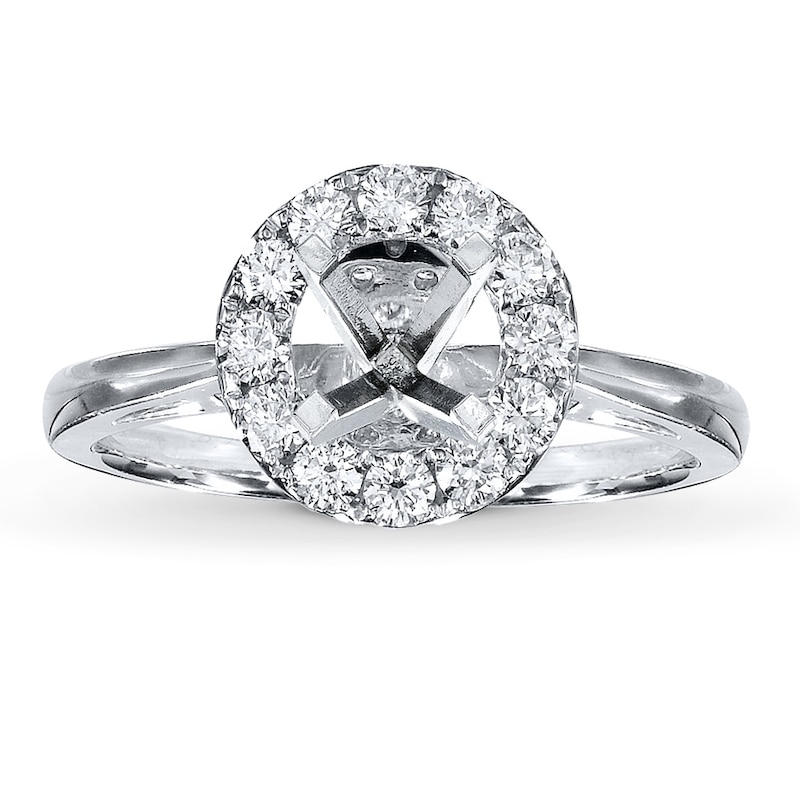 Main Image 1 of Previously Owned Diamond Ring Setting 1/2 ct tw Round-cut 14K White Gold