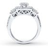 Thumbnail Image 1 of Previously Owned Diamond Bridal Setting 1-1/8 ct tw Princess-cut 14K White Gold