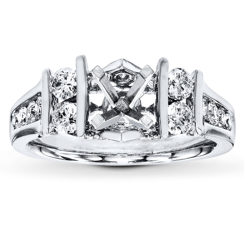 Main Image 1 of Previously Owned Diamond Ring Setting 3/4 ct tw Round-cut 14K White Gold