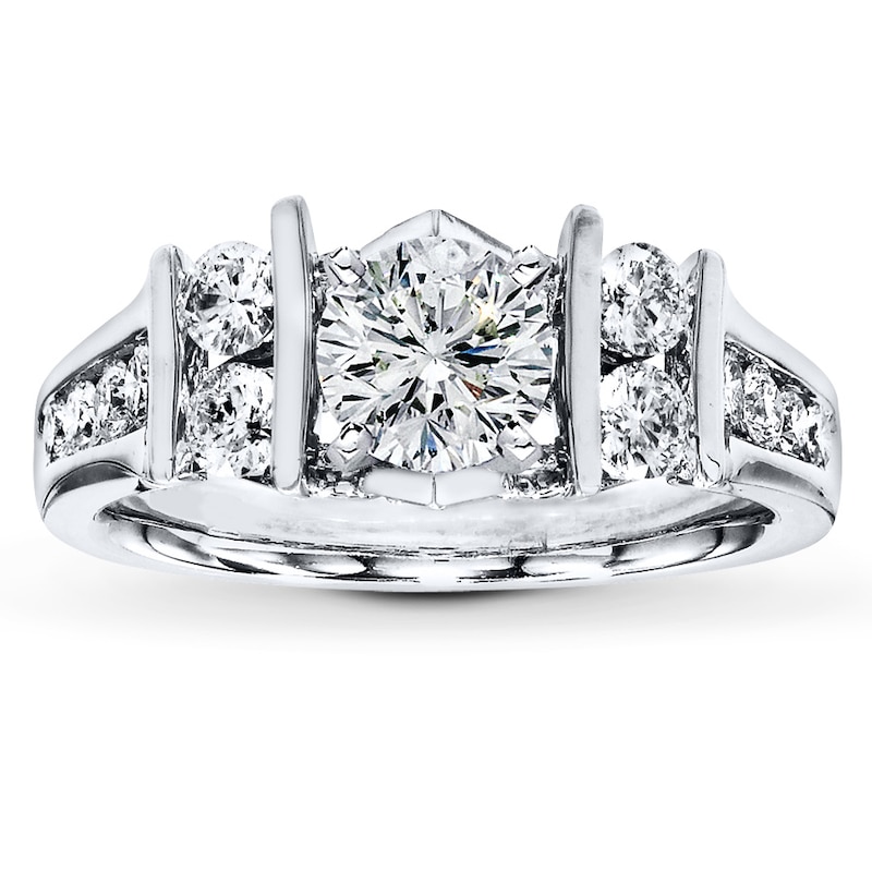 Main Image 3 of Previously Owned Diamond Ring Setting 3/4 ct tw Round-cut 14K White Gold