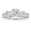 Thumbnail Image 3 of Previously Owned Diamond Ring Setting 1 ct tw Princess/Round 14K White Gold