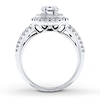 Thumbnail Image 2 of Previously Owned Diamond Ring Setting 1 ct tw Round/Baguette 14K White Gold