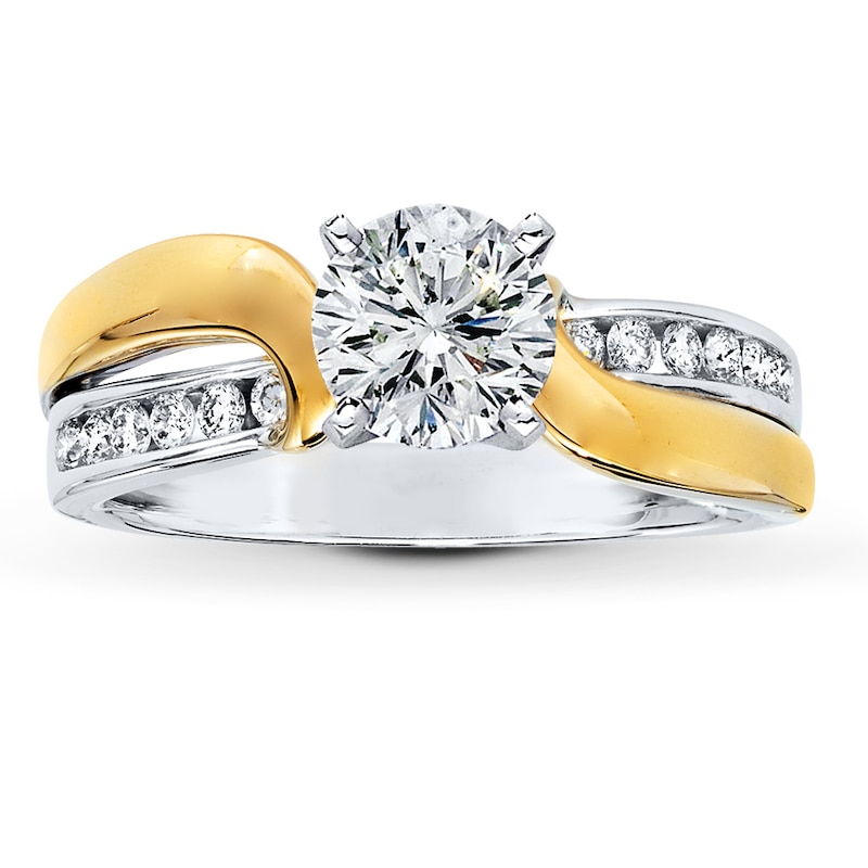 Main Image 3 of Previously Owned Diamond Ring Setting 1/5 ct tw Round-cut 14K Two-Tone Gold