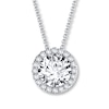 Thumbnail Image 1 of Previously Owned Certified Diamond Necklace 3/4 carat tw 18K White Gold/Rhodium